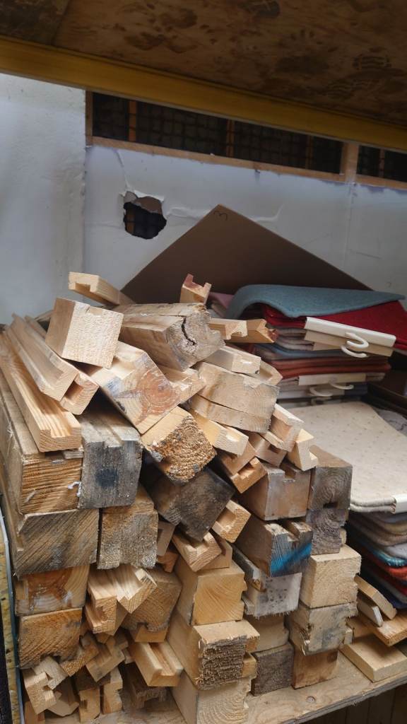 Pallets and wood slats 