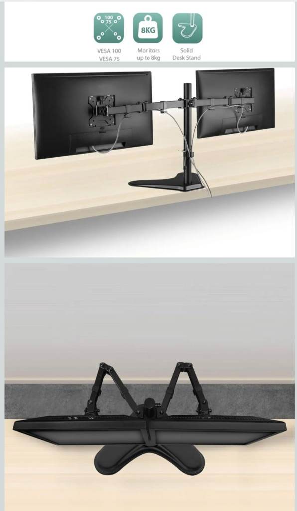 Single monitor stand for 13 to 27 inch monito,Double Monitor Arm Desk Mount