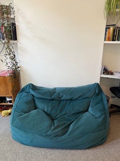 Large 2-3 seater Teal Bean Bag Sofa – Good Condition