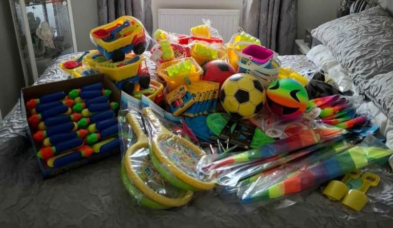 Large Bundle of Kids Outdoor Toys - Balls, Buckets, Water Guns