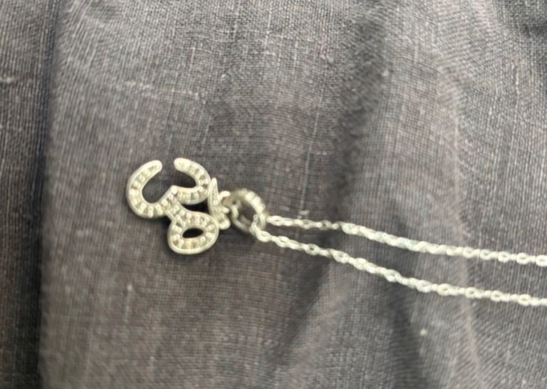 Oom silver diamond neck lace. 