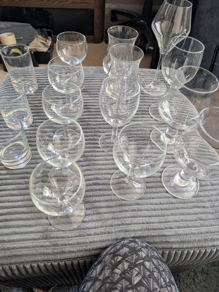 Assorted Glassware 12 items - Various Styles and Sizes