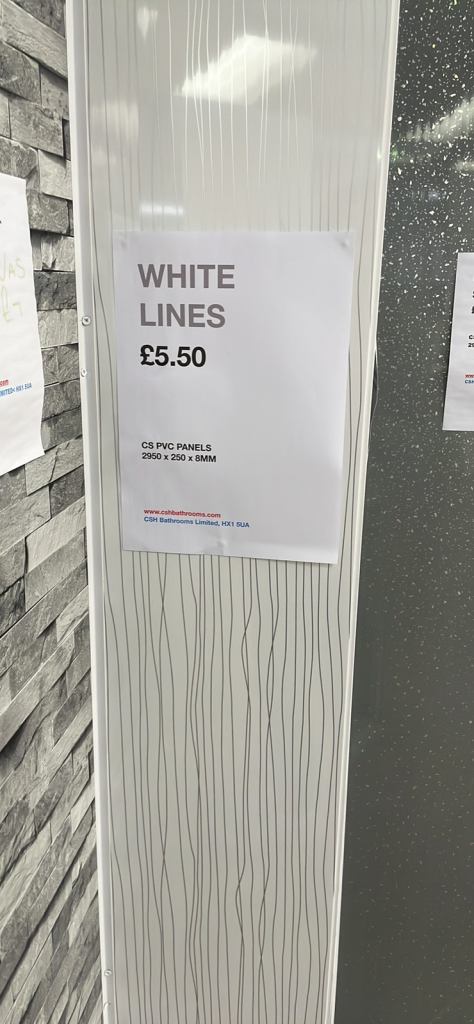 CS PVC CLADDING 8mm, CS PVC PANELS 10mm, AUGUST @csh bathrooms HX15UA.
