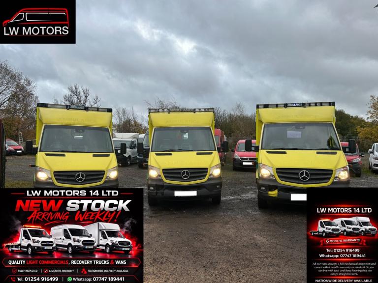 3X MERCEDES BENZ SPRINTER 519 CDI DIRECT EX AMBULANCE SERIVICS 2017 17 REG