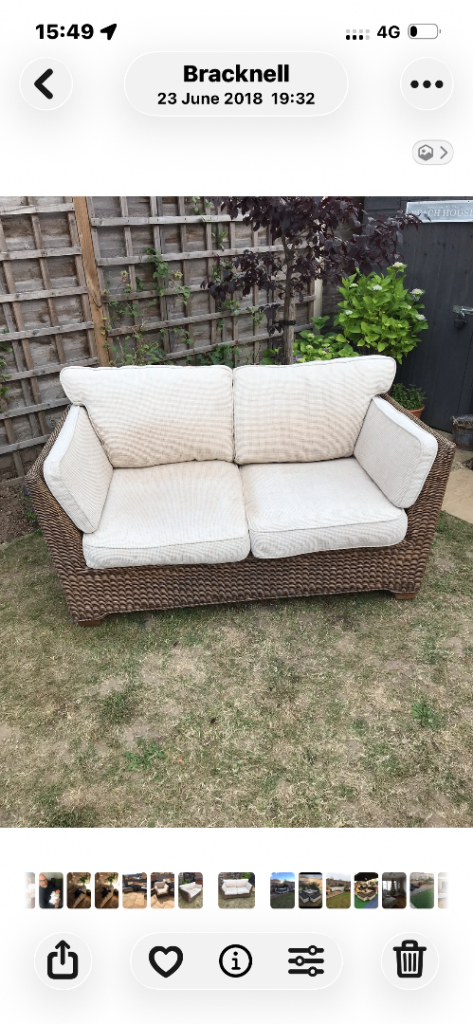 Conservatory sofa and matching chair. Garden or conservatory use