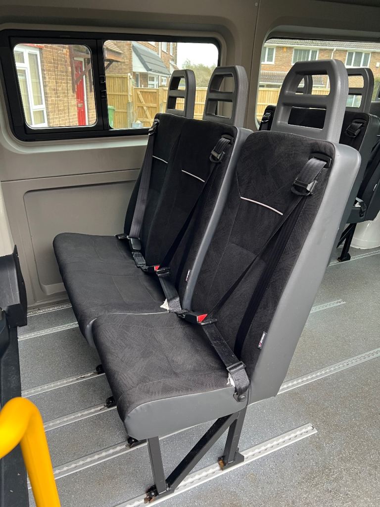 Mini bus seats with seat belts