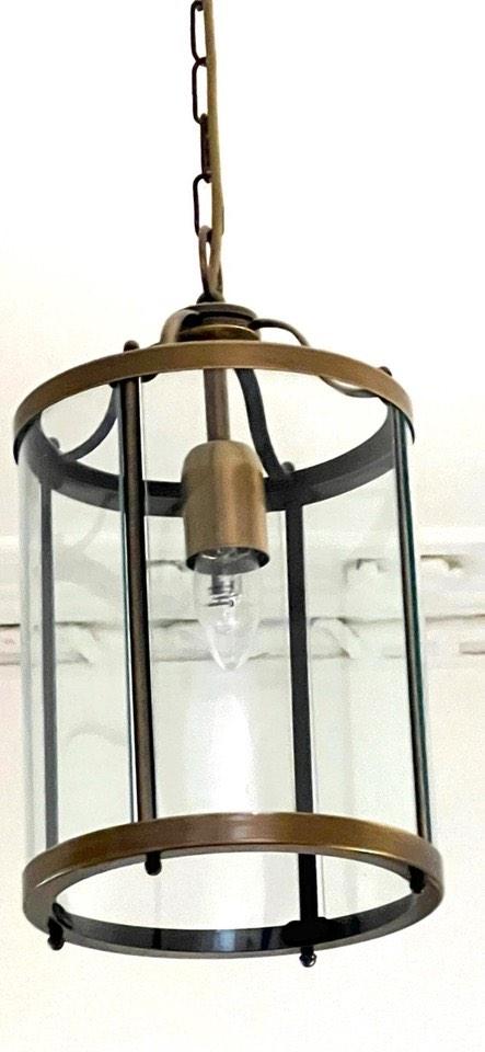 Ceiling Light brass & glass Satin Brass, Clear Glass