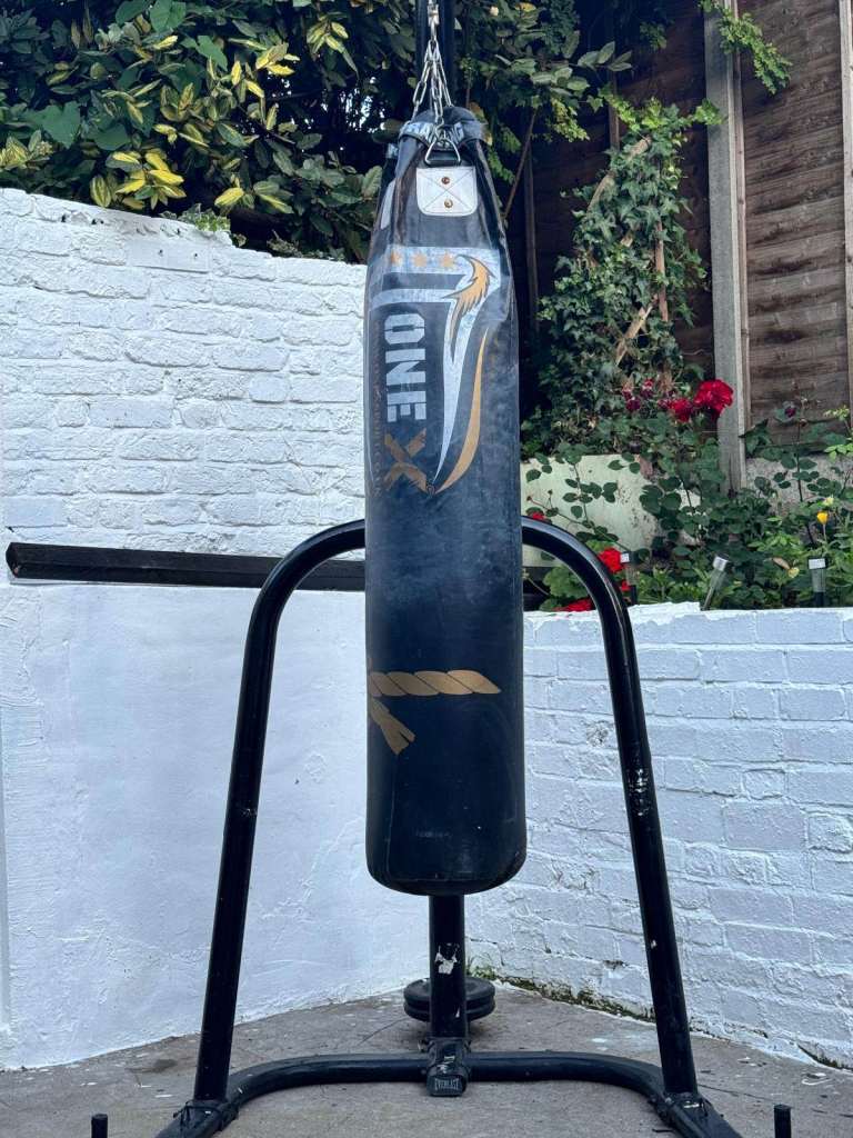 Everlast Boxing Heavy Punch Bag Stand with Punch Bag and Mitts