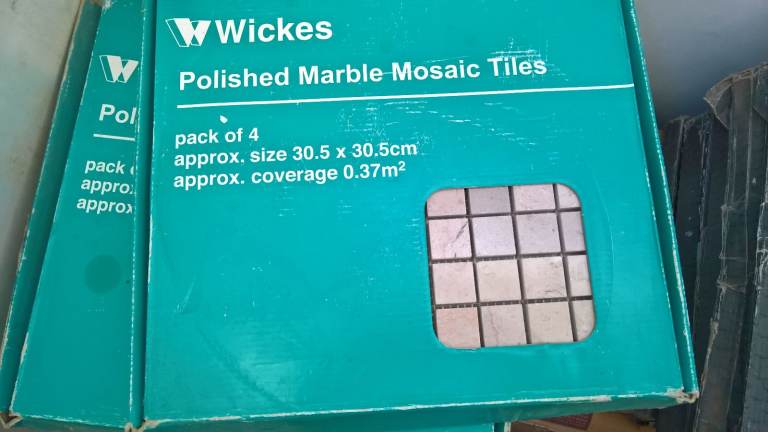 Polished Marble Mosaic Tiles 30.5cm x 30.5cm,
