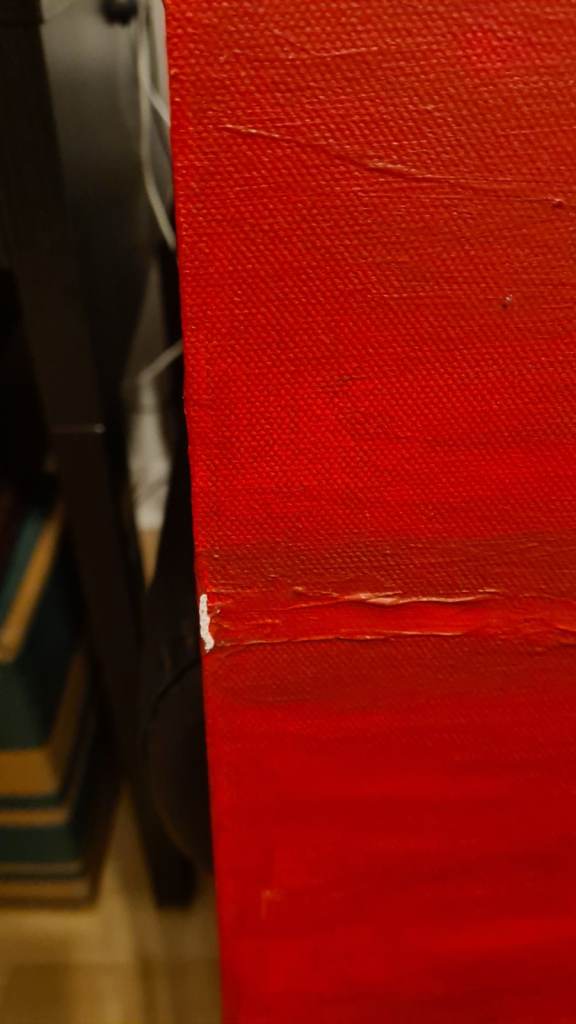 Set of 3 beautiful hand painted deep red burgundy art canvases  60 x 80cm