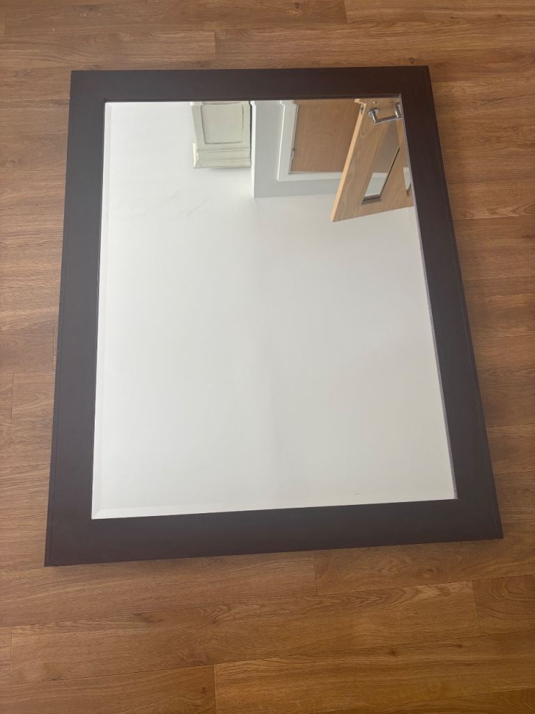 Large John Lewis Brown Framed Mirror – Good Condition