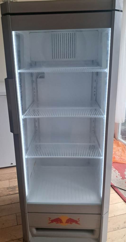 Red Bull Display Fridge - Fully Working, LED Lighting