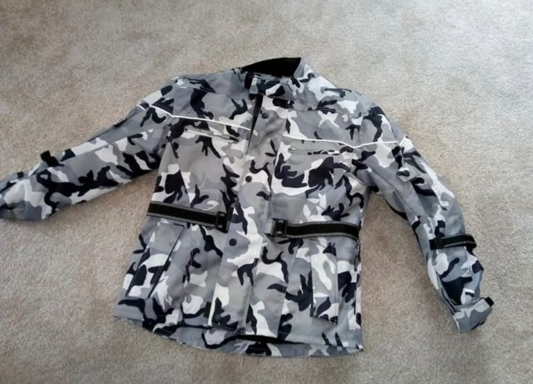 Bikers Gear Motorcycle Jacket - Grey Camo, Size XL, Good Condition