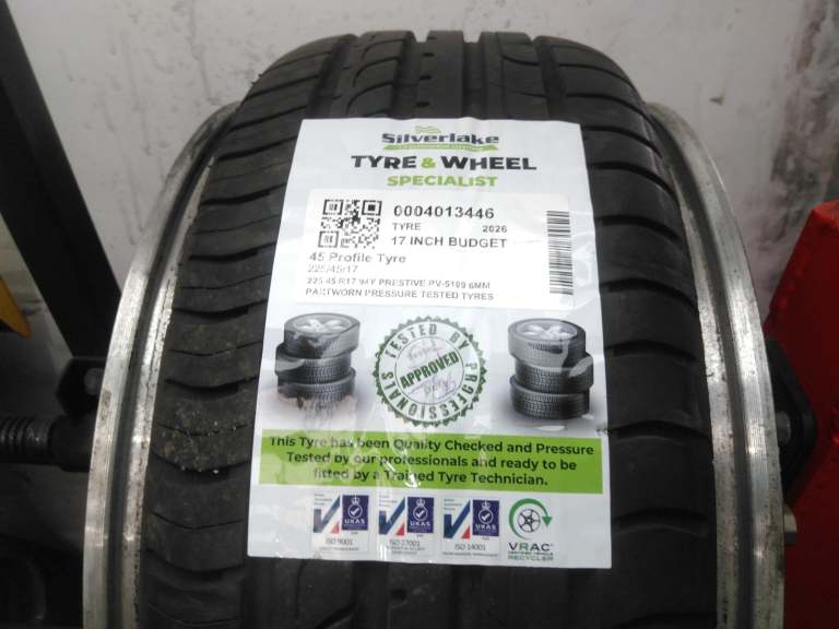 225 45 R17 94y Prestive Pv-5109 6mm Partworn Pressure Tested Tyres