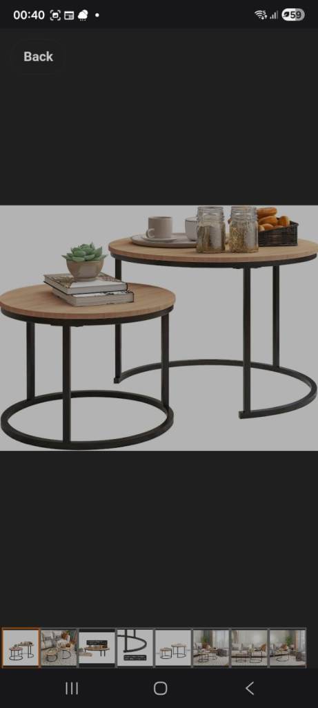 New. Round Nesting Coffee Table Set of 2