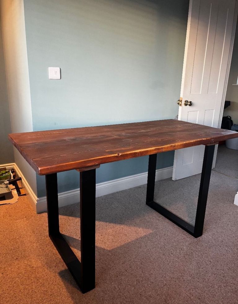 Desk Wooden with Steel Legs