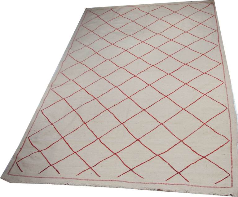 Hand Knotted Moroccan Berber Kilim flatweave rug 9.3 x 6.3 ftt