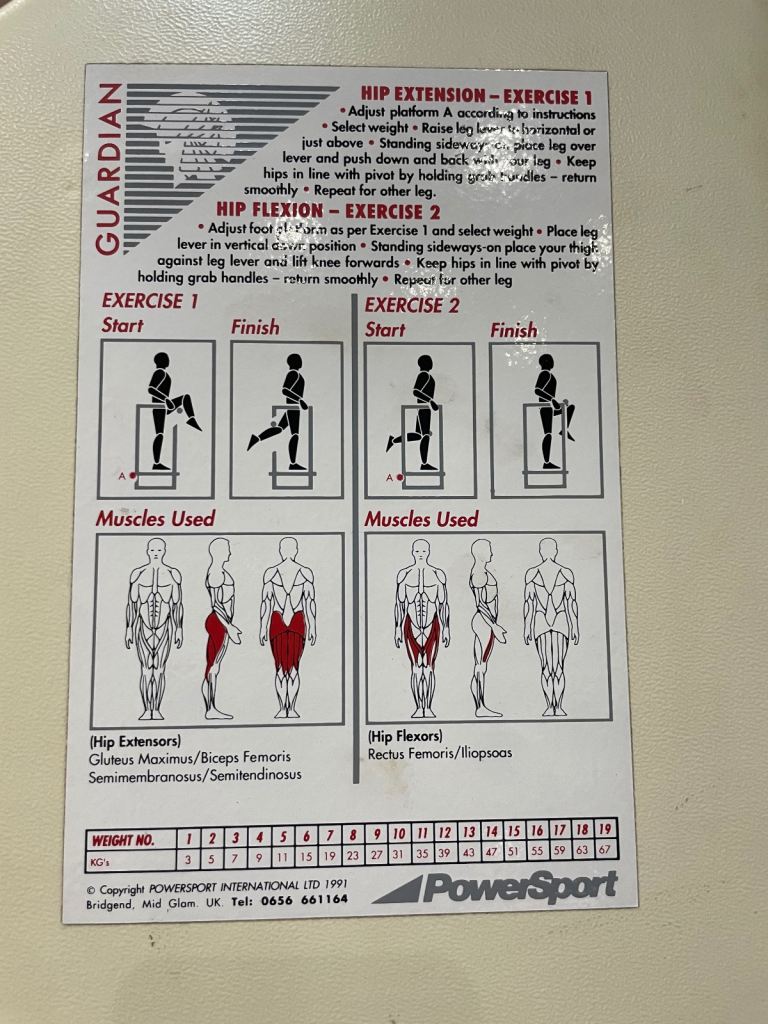 weights machine legs