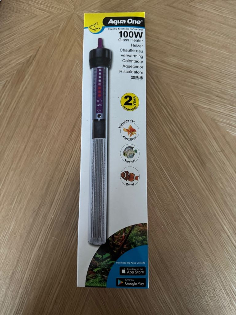 Brand new in box 100w glass heater for fish tank