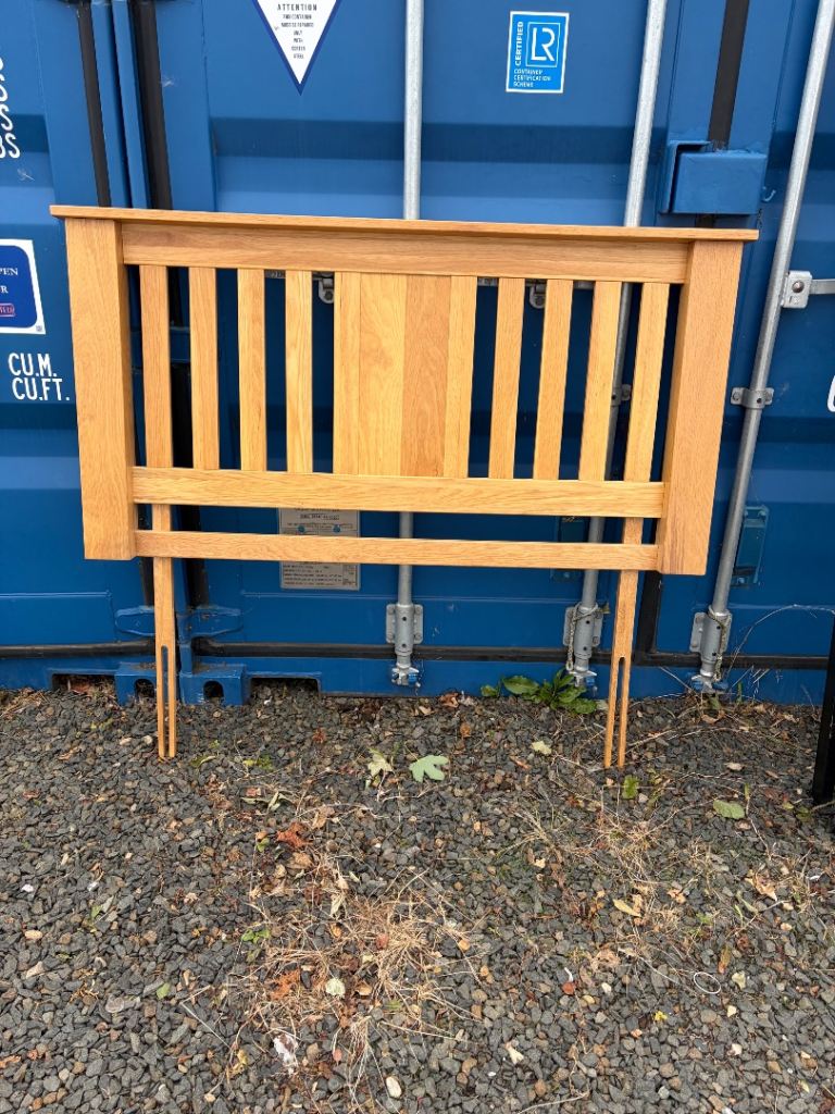 Small double solid oak headboard