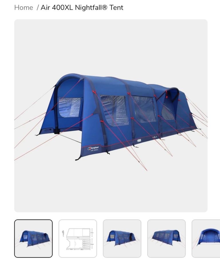 Berghaus Air 400XL Nightfall Tent – Blue, Good Condition