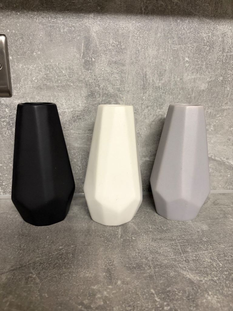Black white and grey Small vases/home decor
