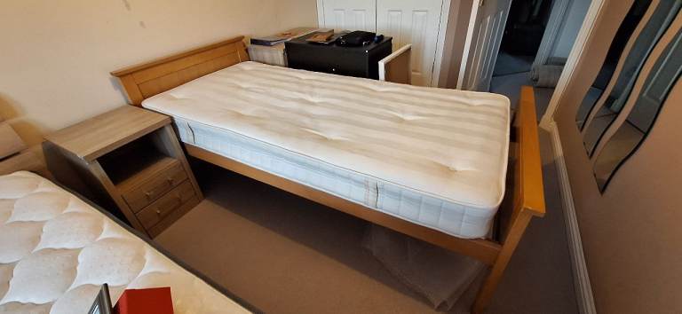 Wooden Single Bed and Matress