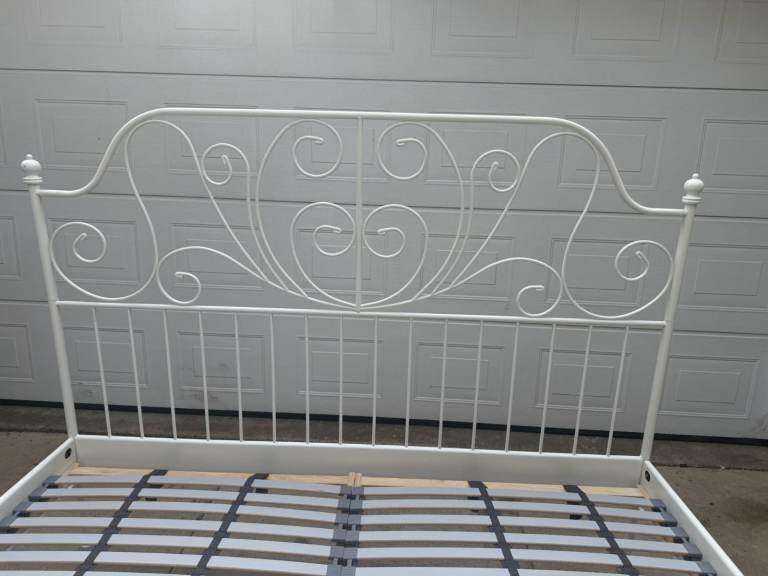 Super King Size Metal bed frame White