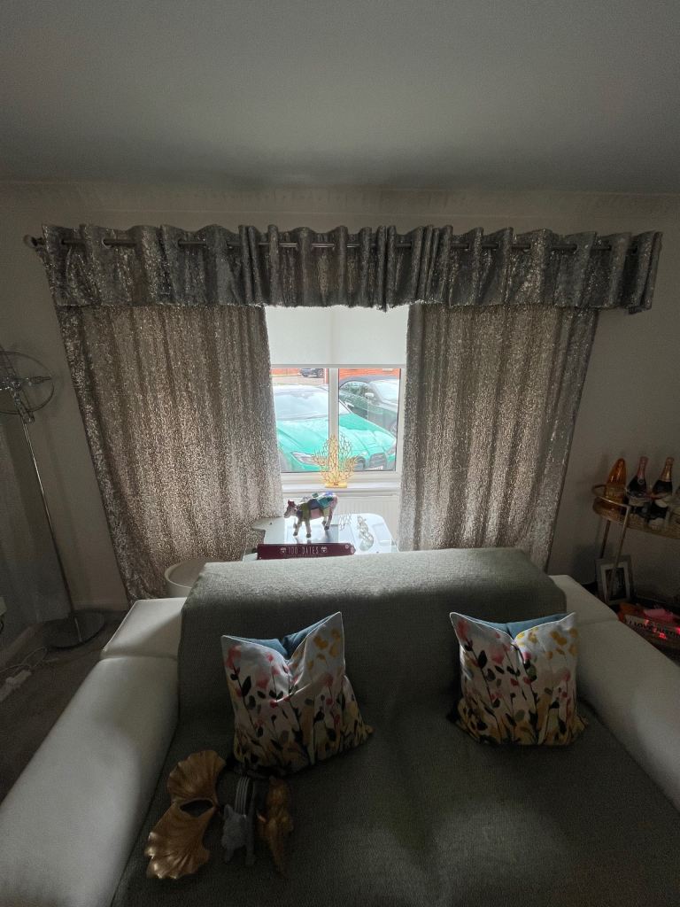 Silver sequenced Designer curtains 