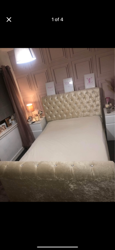 Double champagne bed frame 