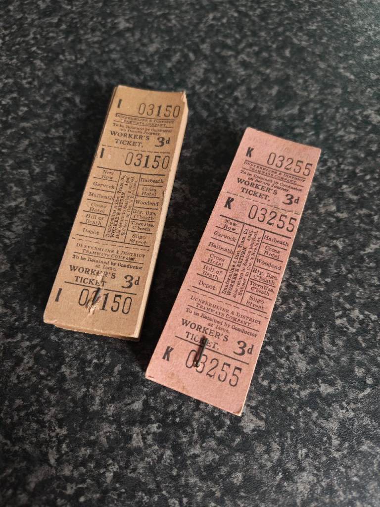 Dunfermline & District Tramways Company - Two Tram Ticket Booklets 