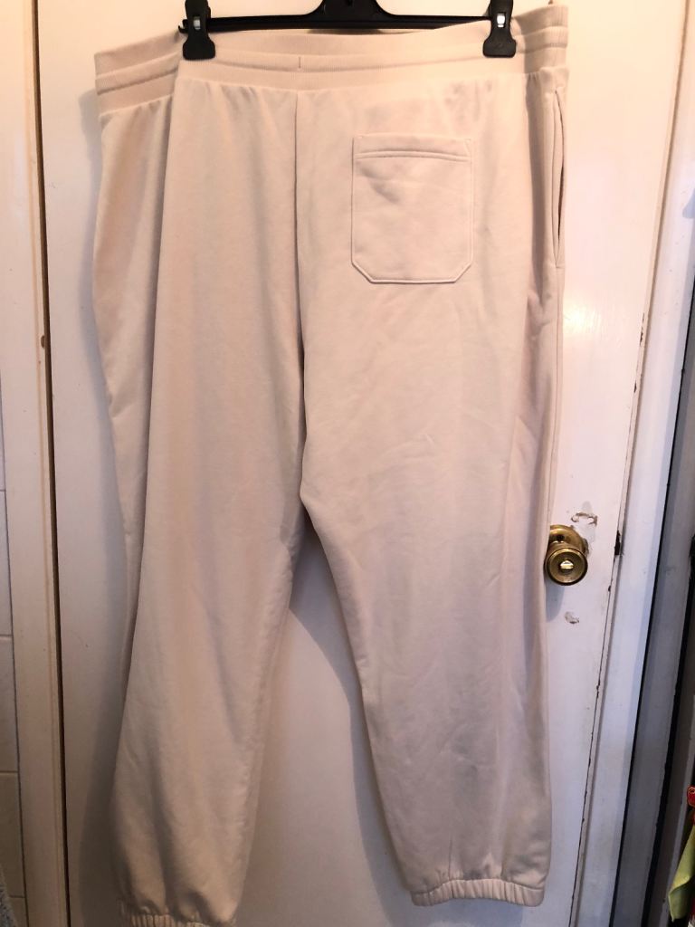 Men M&S Cream Tracksuit Bottom Size 3XL