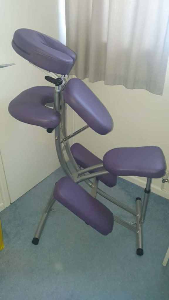 Portable Adjustable Massage Chair – Purple, As new Condition