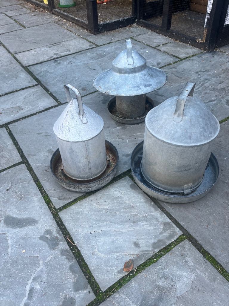 Galvanised  steel poultry feeders 