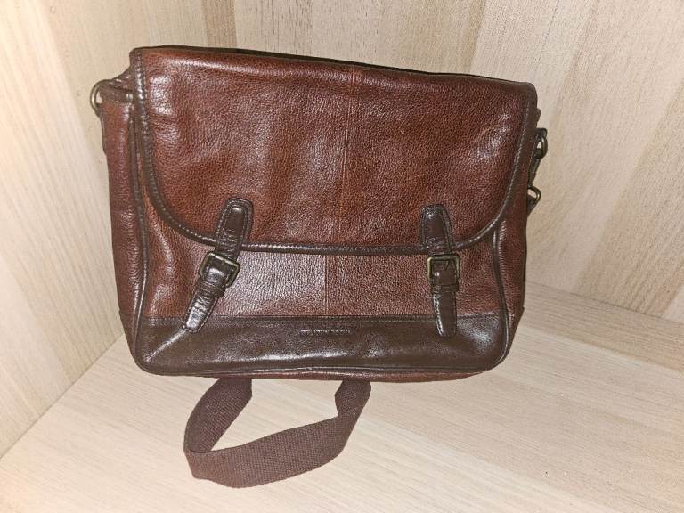 RJR John Rocha Brown Leather Messenger Bag