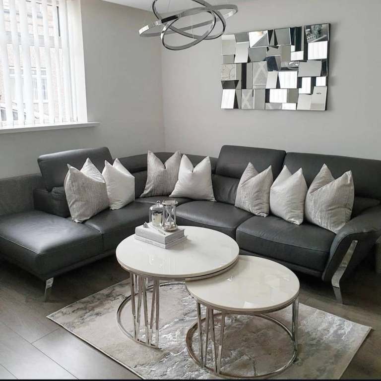 Grey Leather Sofa