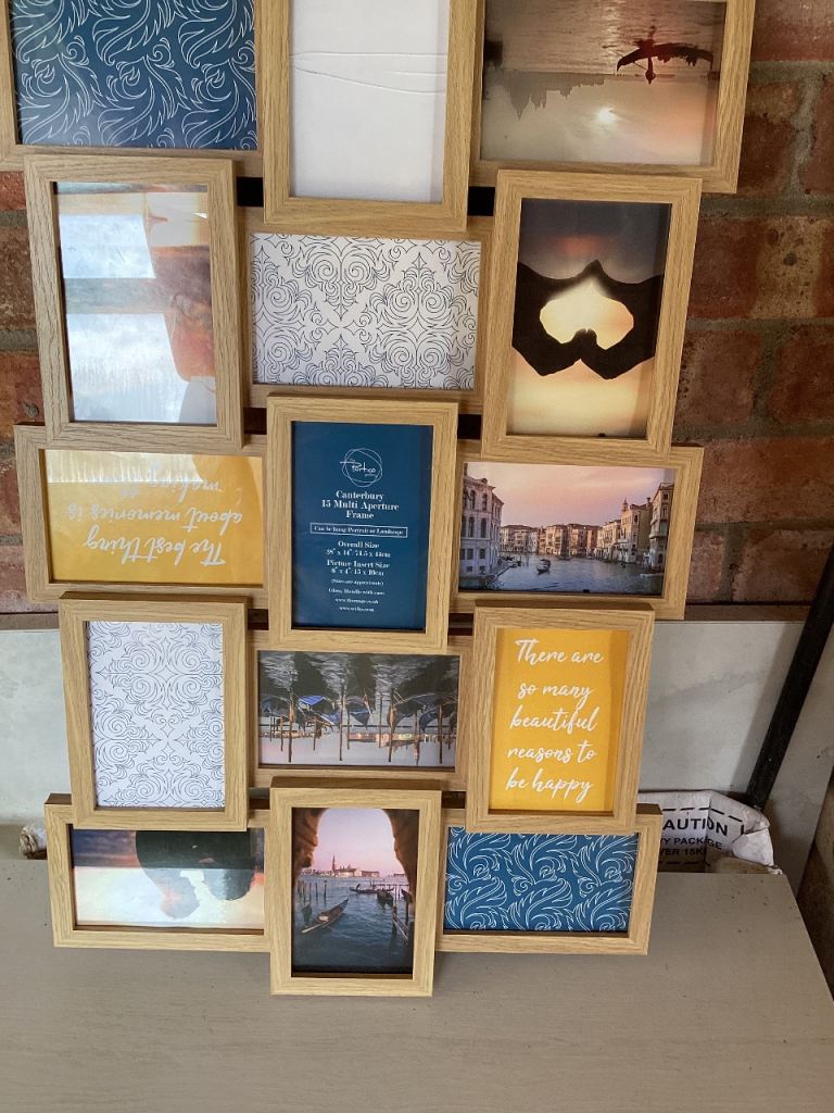 Photo Frame Collage – Light Wood, Good Condition