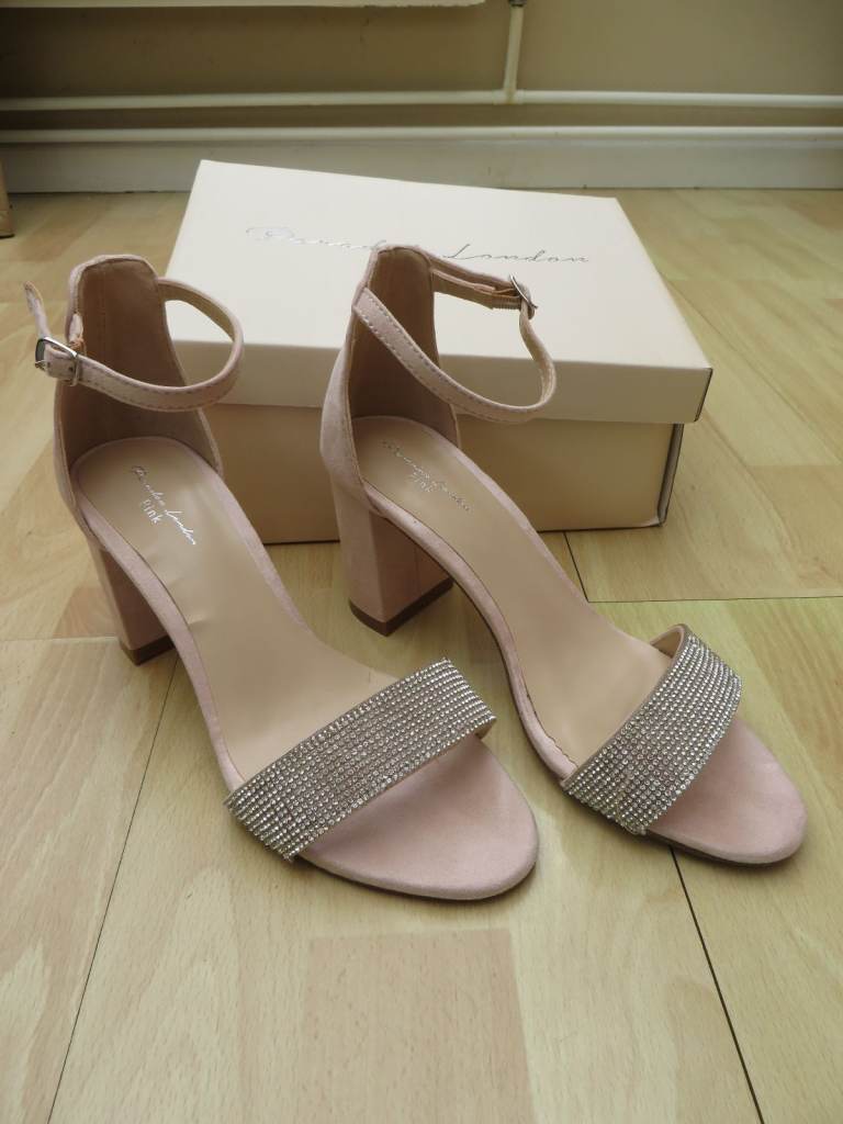 Ladies Nude/Pale Pink Sparkle Sandals WORN ONCE Size 6 RRP £65  (Paradox London)