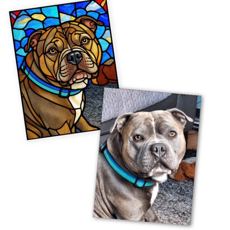 Custom Pet Portrait - Stained Glass Style Artwork