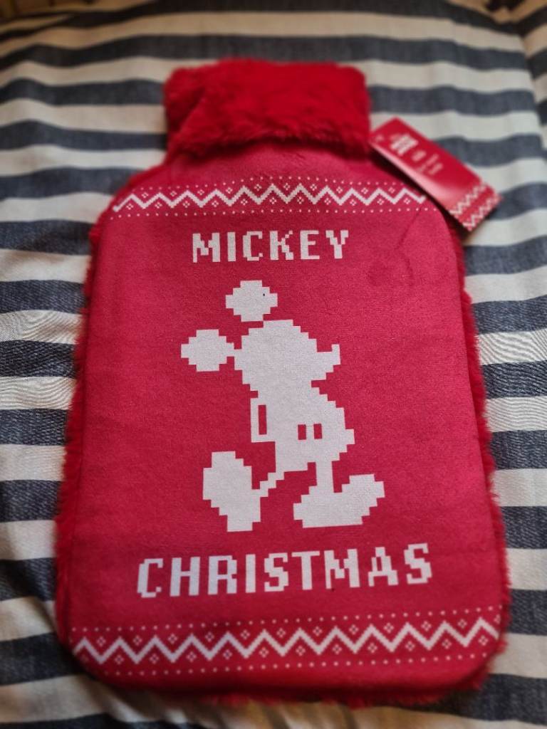 Disney Mickey Mouse Super Soft Christmas Hot Water Bottle Brand New with Tags
