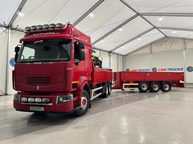 Renault Premium 460 6x2 Rear Lift Flatbed Brick Grab Drawbar