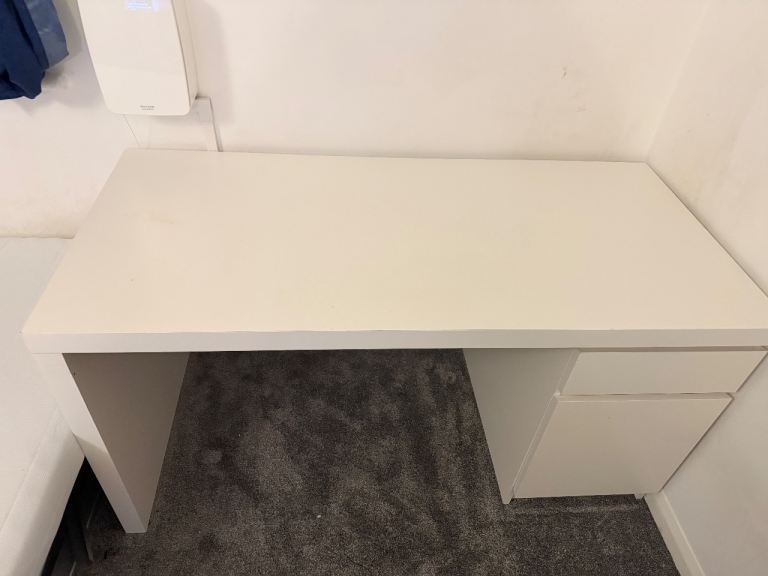 White Desk with storage 