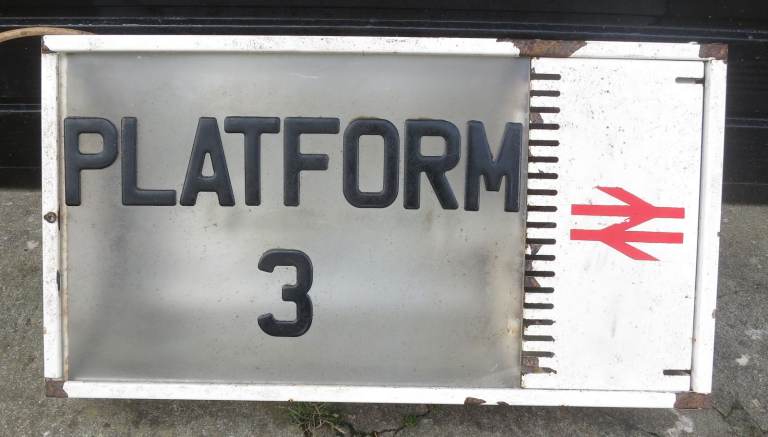 A Rare 1970s Illuminated Railway Station Platform Sign From Bristol Temple Meads