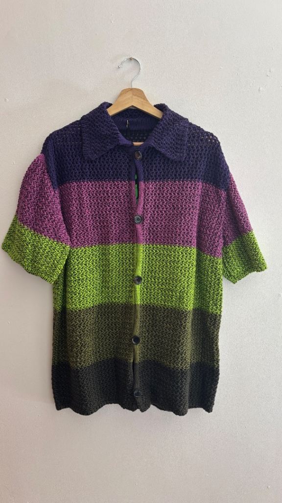 AGR Multicoloured Crochet Cardigan - Size S, As New