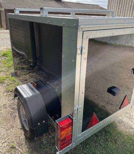 Camping / Small Box Trailer with Roof Bars in Black or White -Tickners Single Axle 5' x 3' x 3