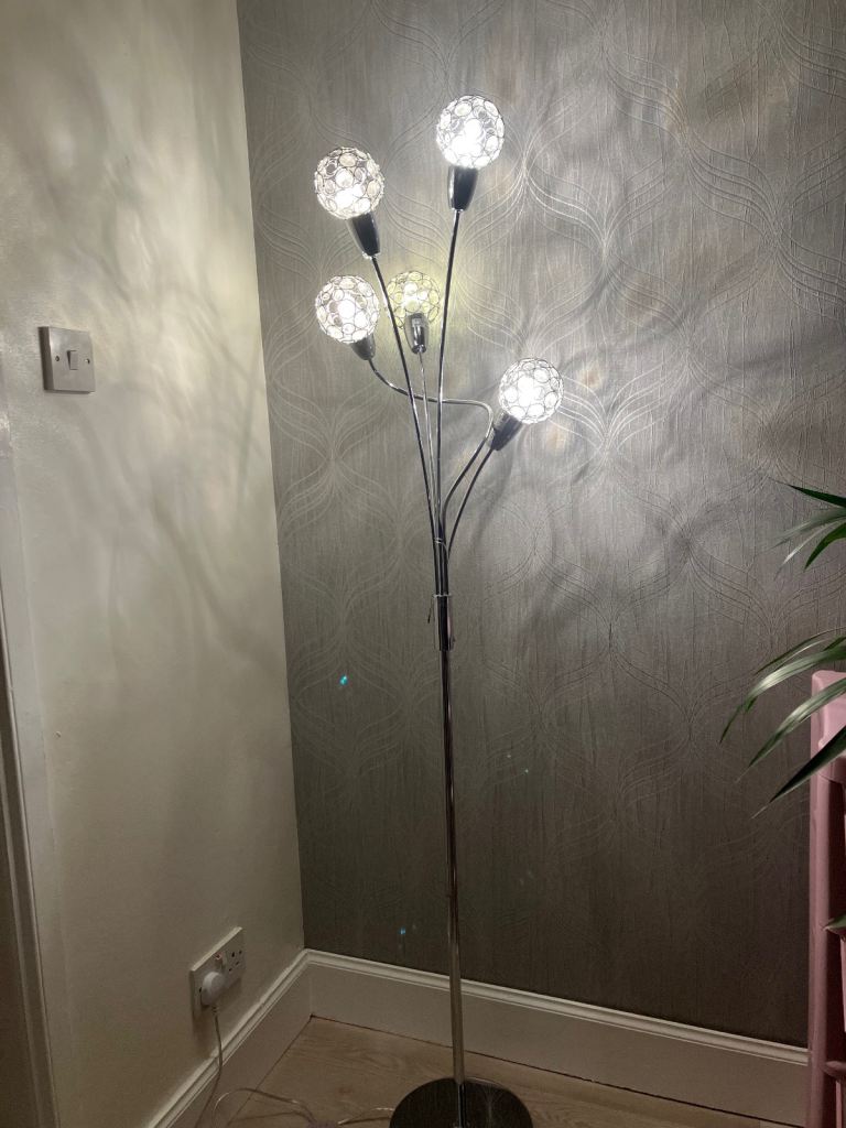 image for 5 crystal light floor lamp 