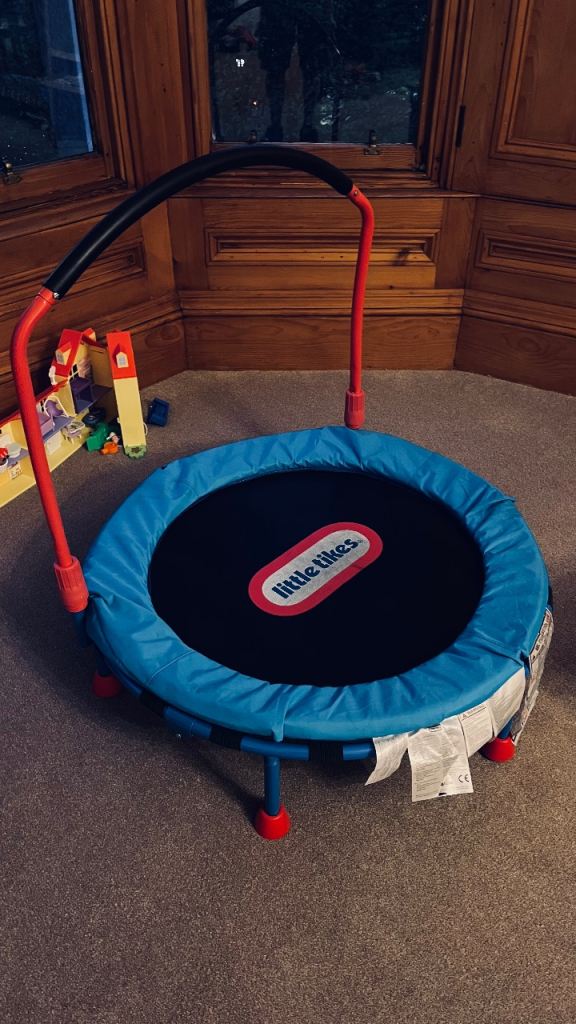 Little Tikes Easy Store 3-Foot Trampoline with Hand Rail