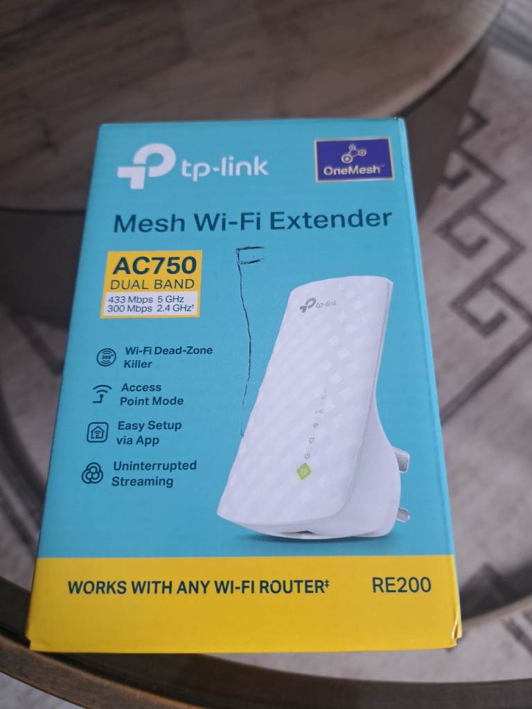 TP-Link AC750 Mesh Wi-Fi Extender RE200 – Brand New