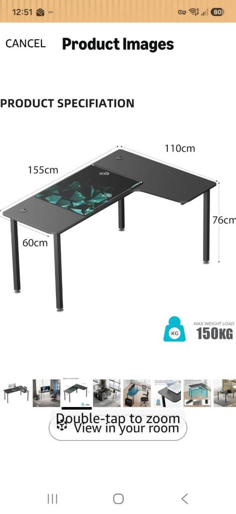 Black corner office desk