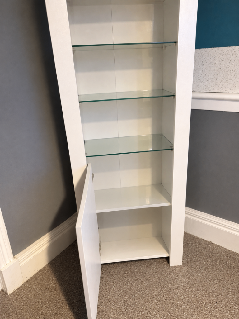 White Cabinet with storage cupboard 